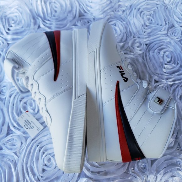 FILA Vulc 13 Men Shoes Sneakers Faux Leather White Navy Red High Top Size 8 M - Picture 8 of 9